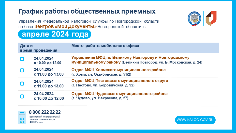 Информация Управления Федеральной налоговой службы по Новгородской области.